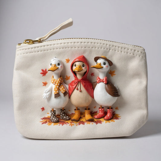 Cozy Goose Zipped Pouch/Coin Purse