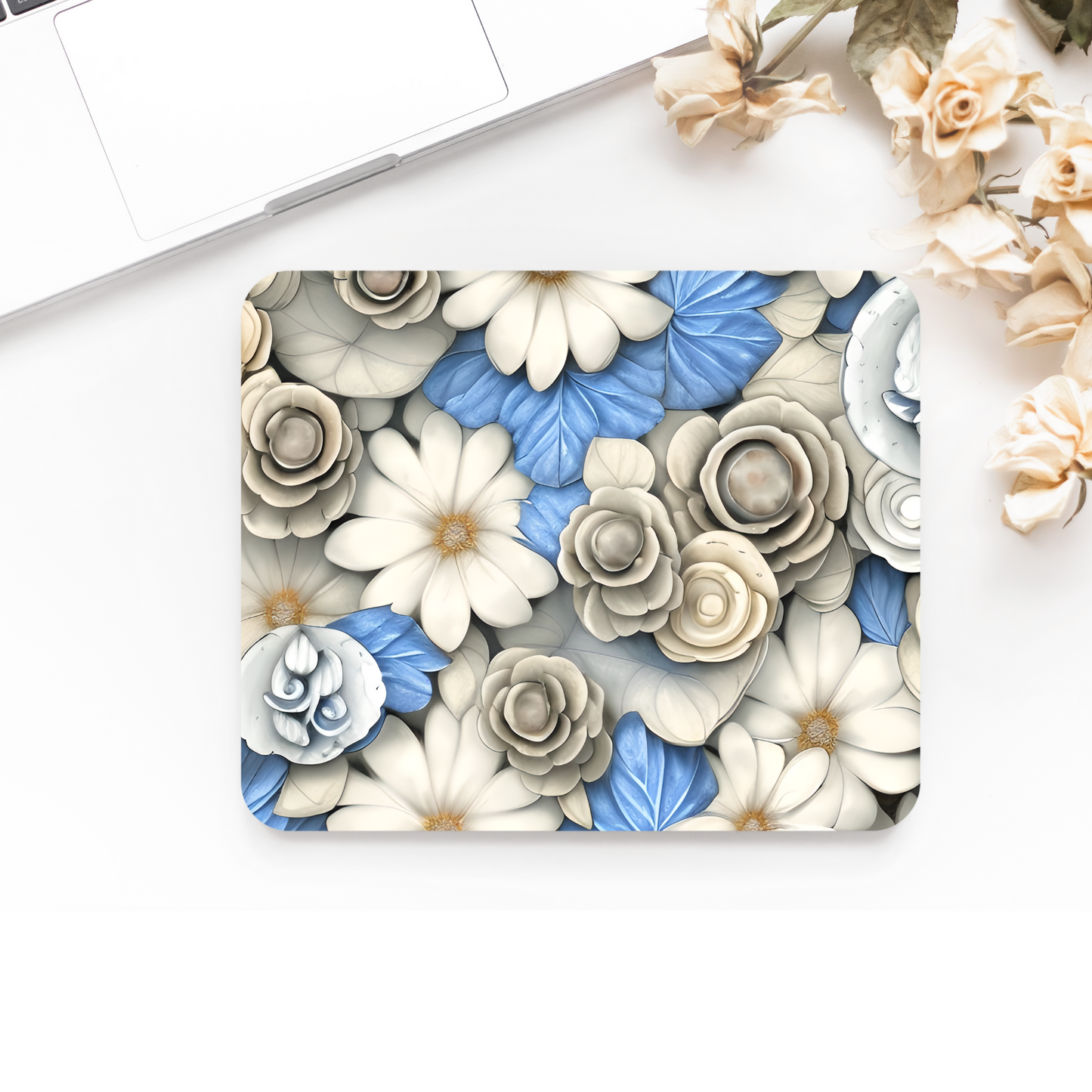 Premium Printed Anti-Slip Mouse Mat - Ultra Durable 3D Smoke Petals Design