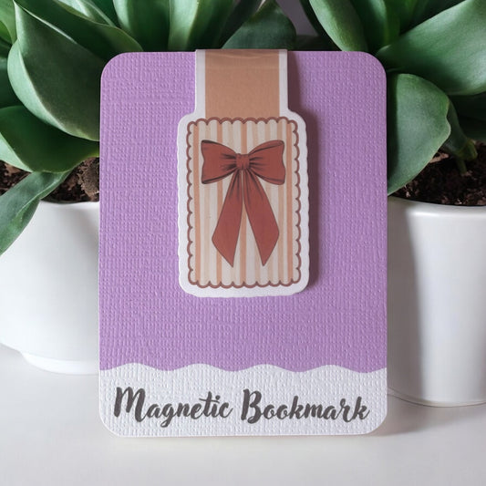 Coquette Autumn Bow Magnetic bookmark, Page Saver, Book Lover Gift
