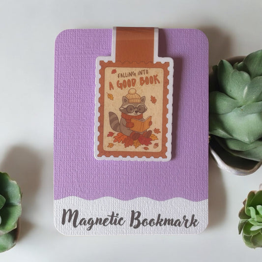 Falling Into A Good Book Magnetic bookmark, Page Saver, Book Lover Gift