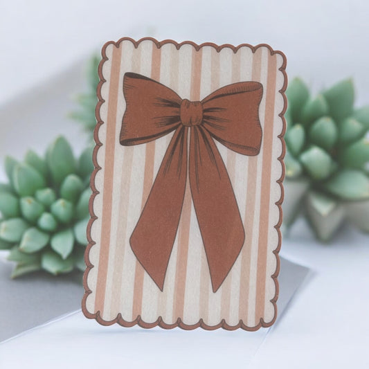 Coquette Autumn Bow Vinyl Sticker,Laptop, scrapbook, junk journal ,crafts, Water Bottle