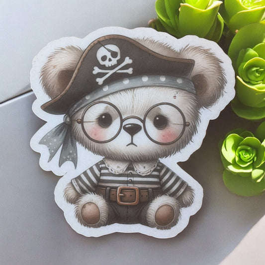 Pirate Teddy Vinyl Sticker ,Laptop, scrapbook, junk journal ,crafts, Water Bottle (Copy) (Copy) (Copy)