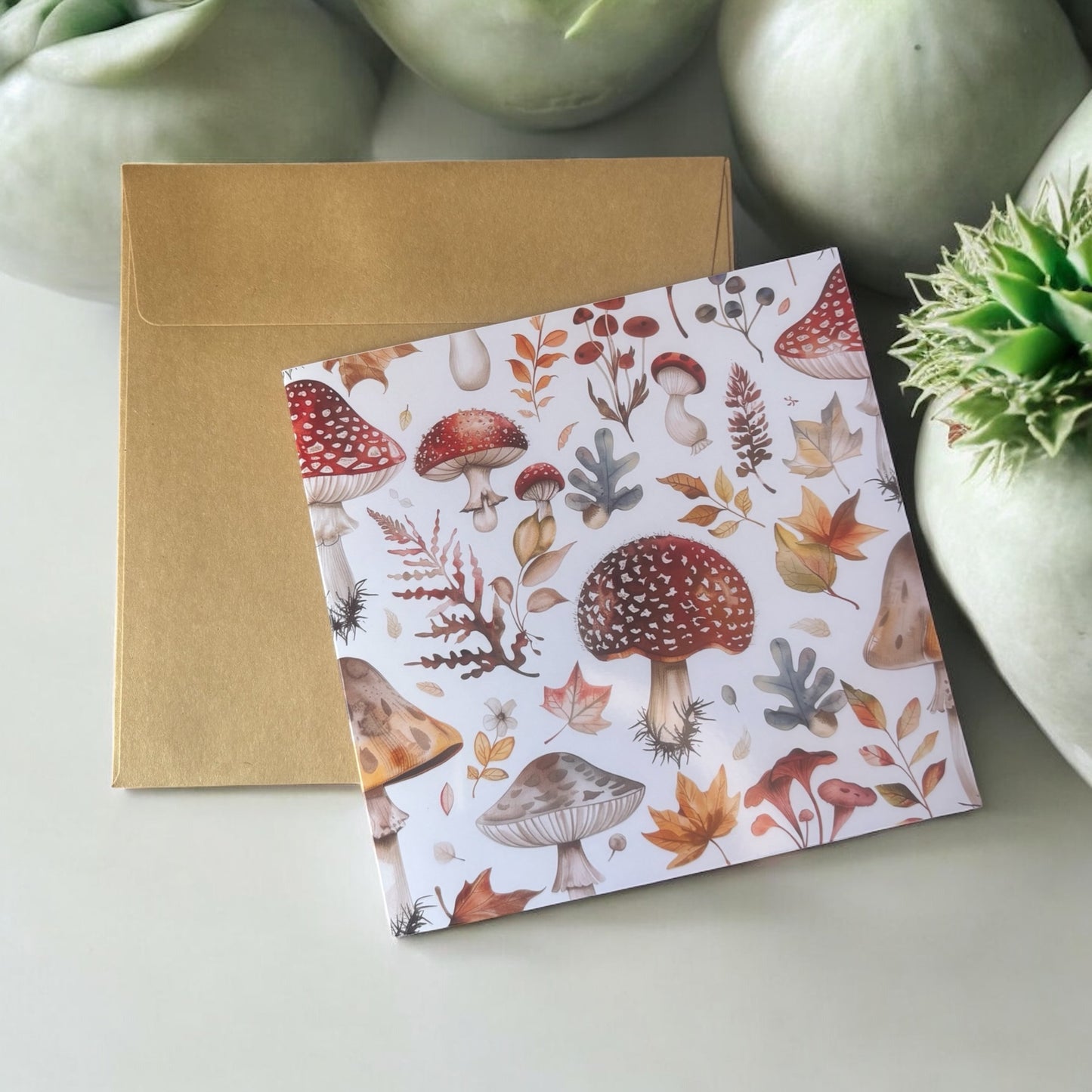 Autumn Leaves Greeting Card –Illustrated Blank Birthday Card