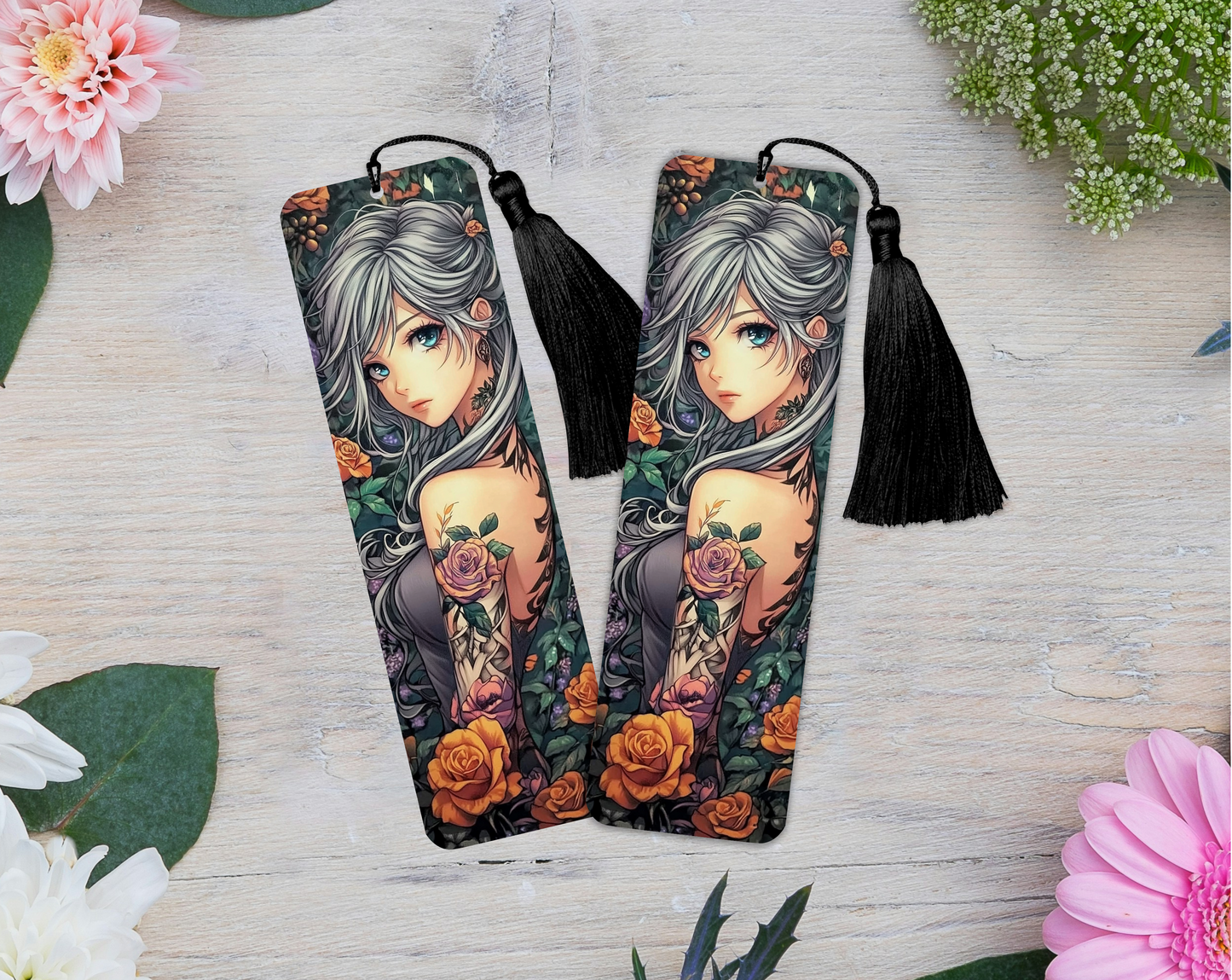 Aluminium Bookmark with Tassel -Anime Character, Stylish Metal Page Marker for Books and Journals