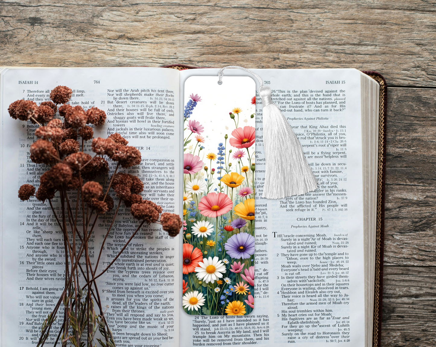 Spring Flowers Aluminium Bookmark, Stylish Metal Page Marker for Books,Journals