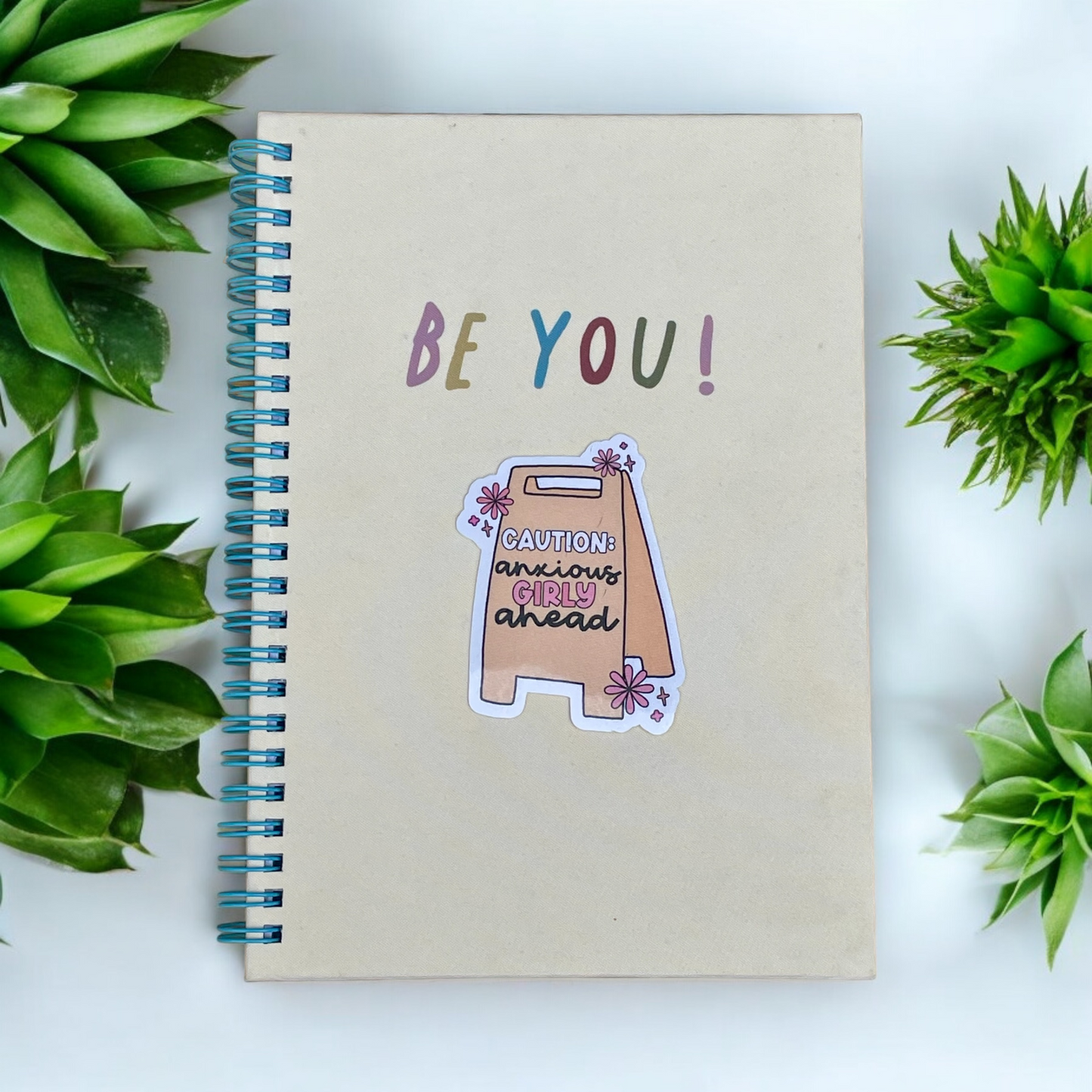 Anxiety Girly Vinyl Sticker ,Laptop, scrapbook, junk journal ,crafts, Water Bottle