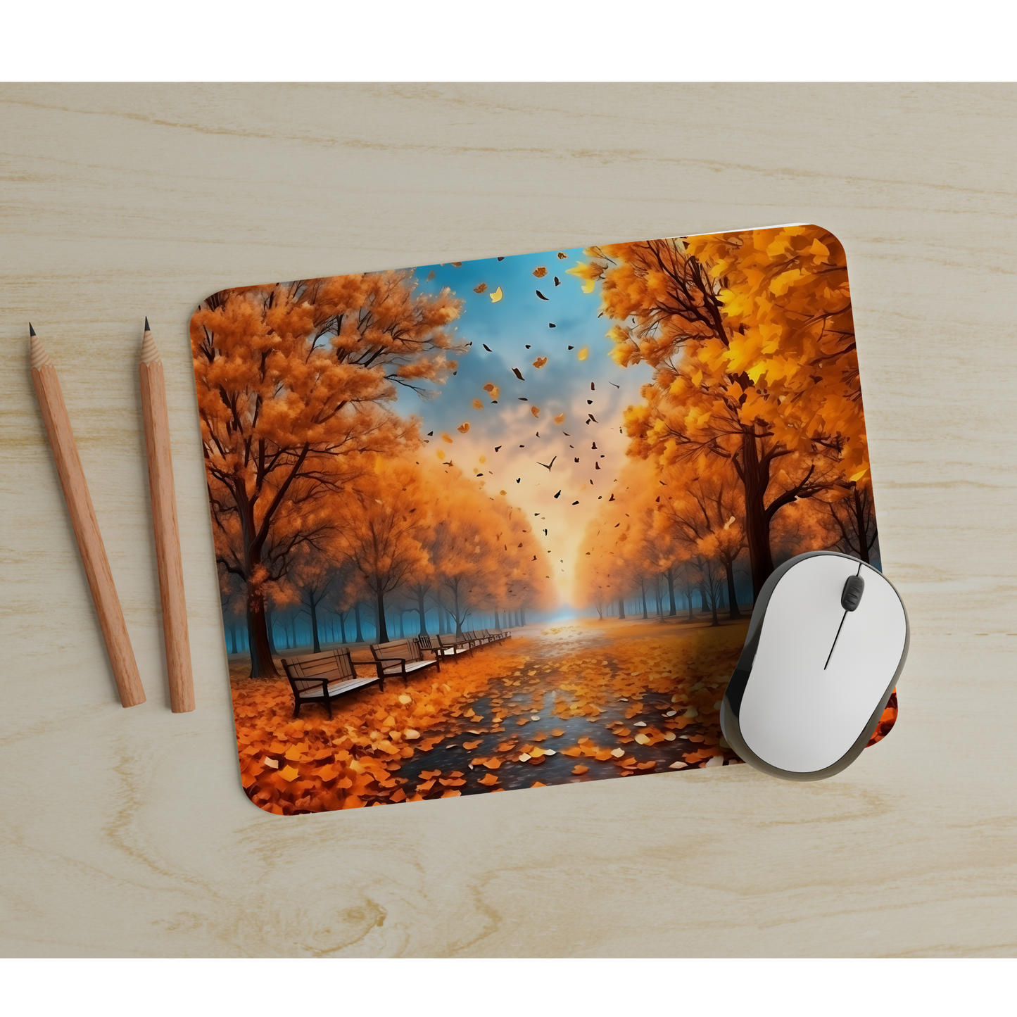 Premium Printed Autumn Landscape Anti-Slip Mouse Mat