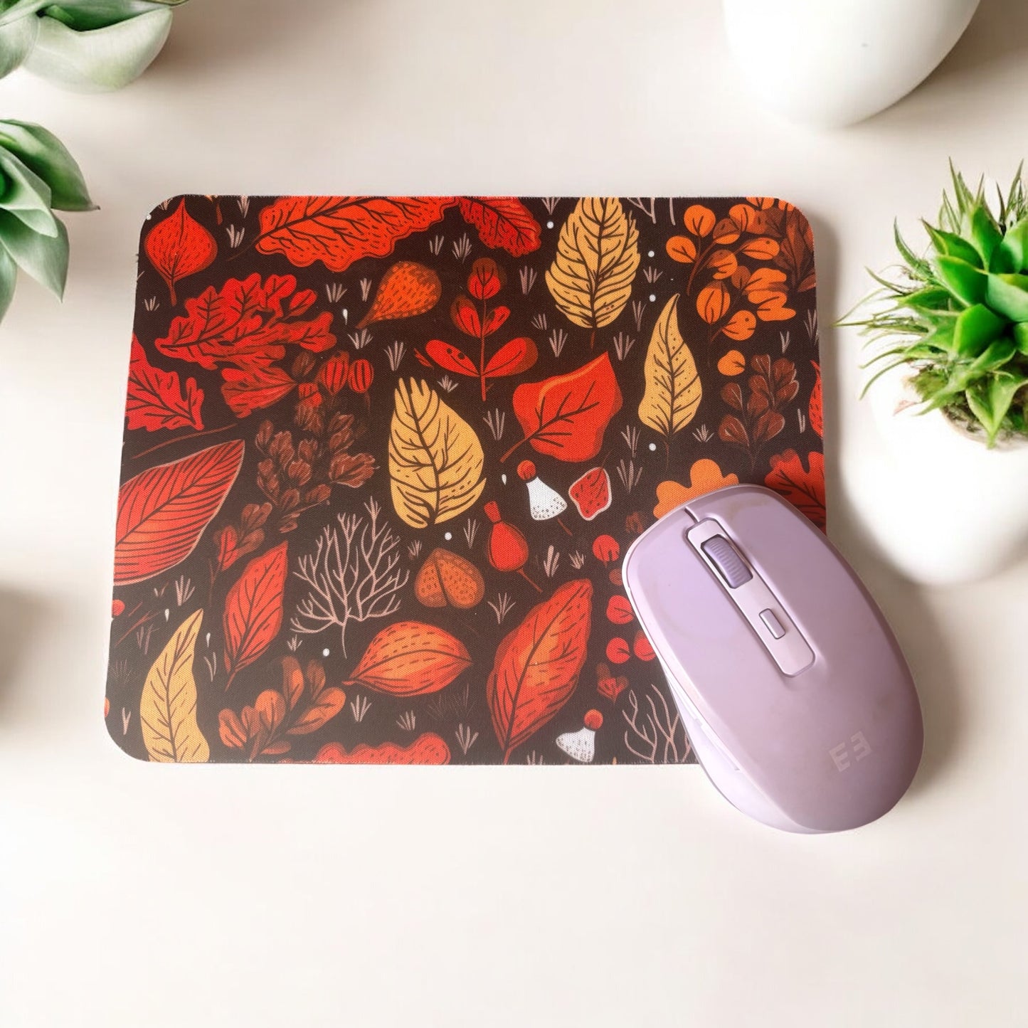 Printed Anti-Slip Mouse Mat Pad - Autumn Design