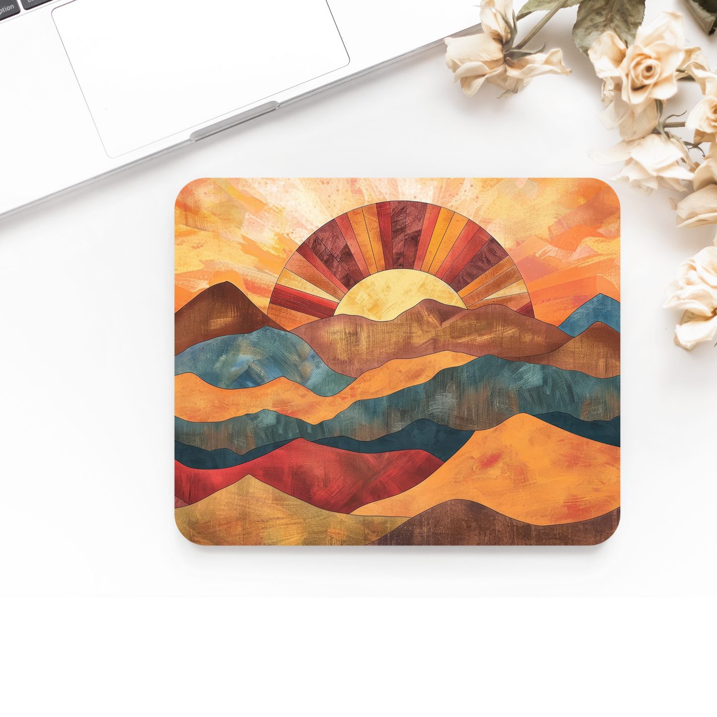 Printed Anti-Slip Mouse Mat Pad - Boho Design