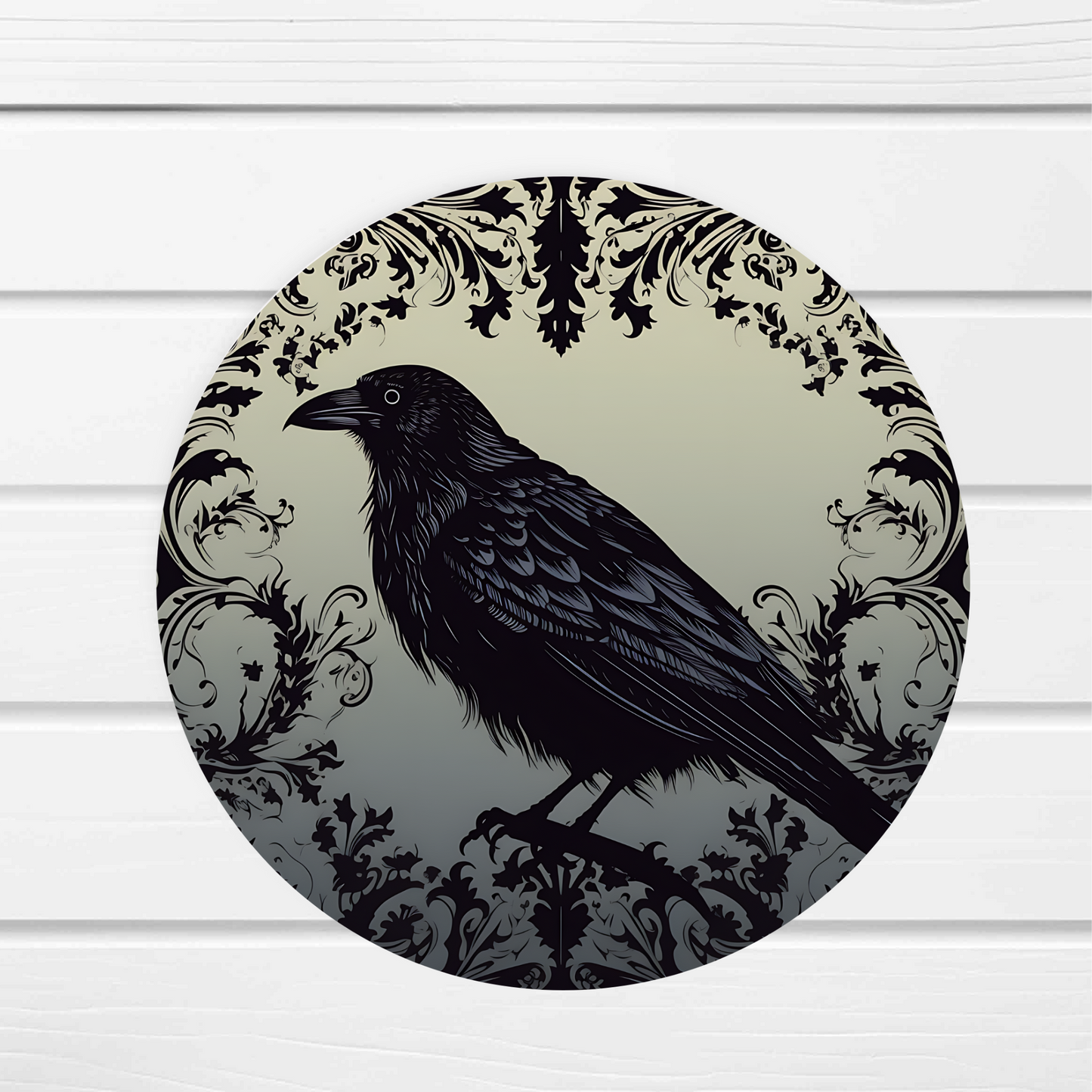 Brooding Raven Round Cork Backed Wooden Coasters - Eco-Friendly and Stylish Drink Mats