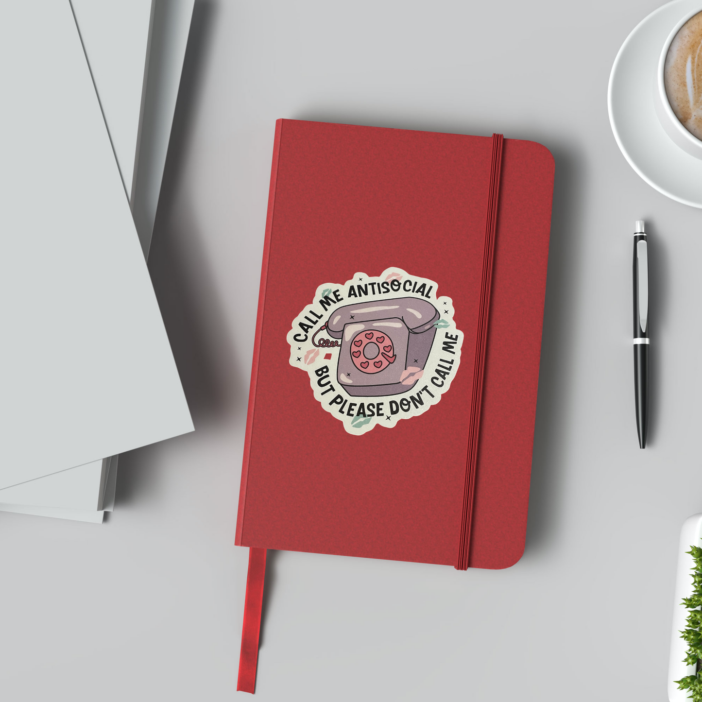 Call me Antisocial Vinyl Sticker ,Laptop, scrapbook, junk journal ,crafts, Water Bottle