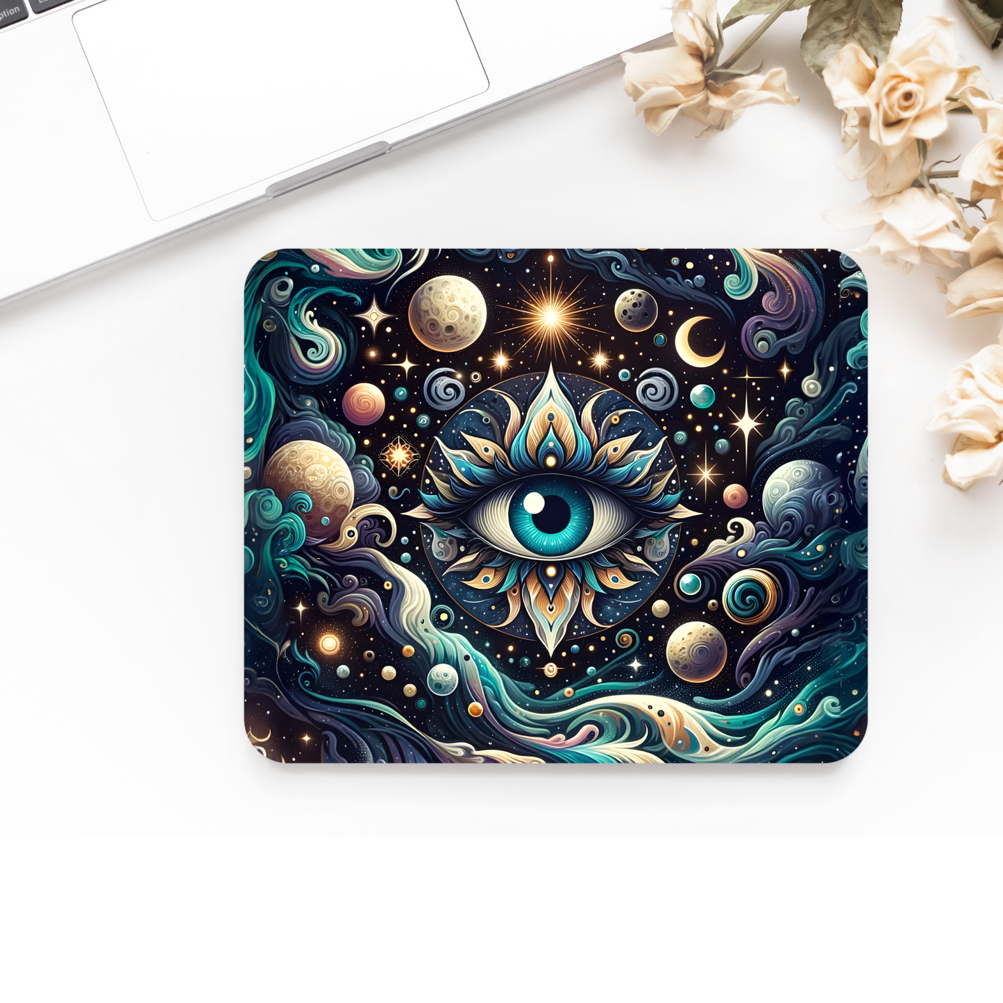 Premium Printed Celestial Eye Anti-Slip Mouse Mat, Desktop, Mouse Pad, PC, Office Accessories