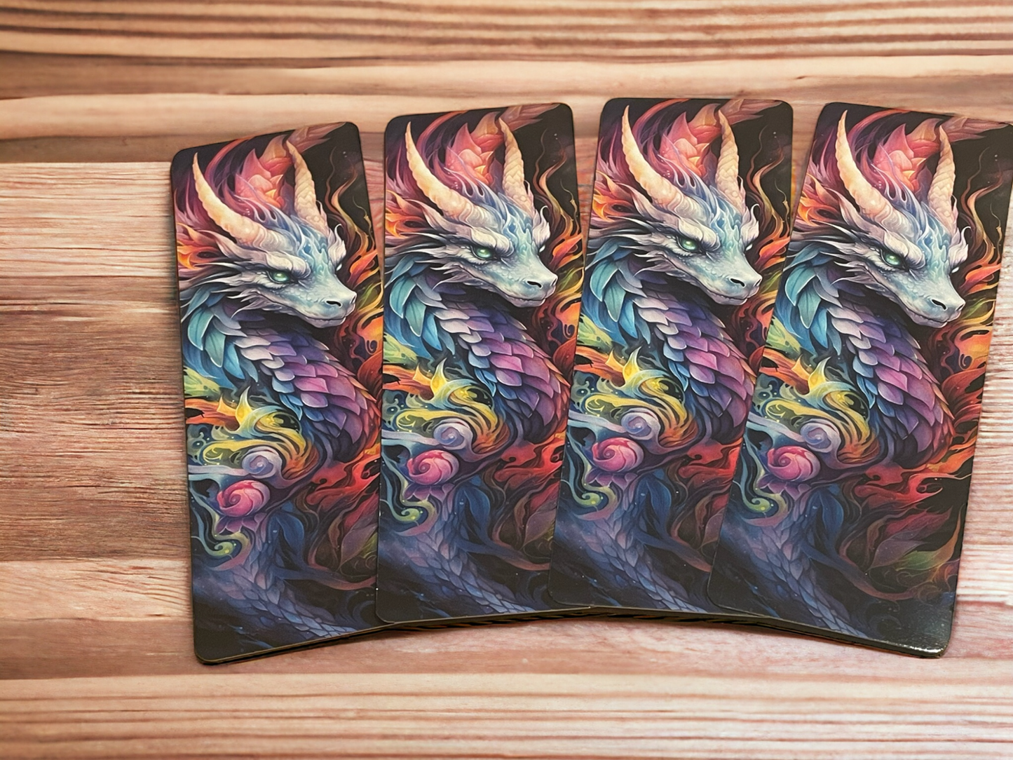 Lovely illustrated printed bookmark, Page Saver, Book Lover Gift, Colourful Dragon