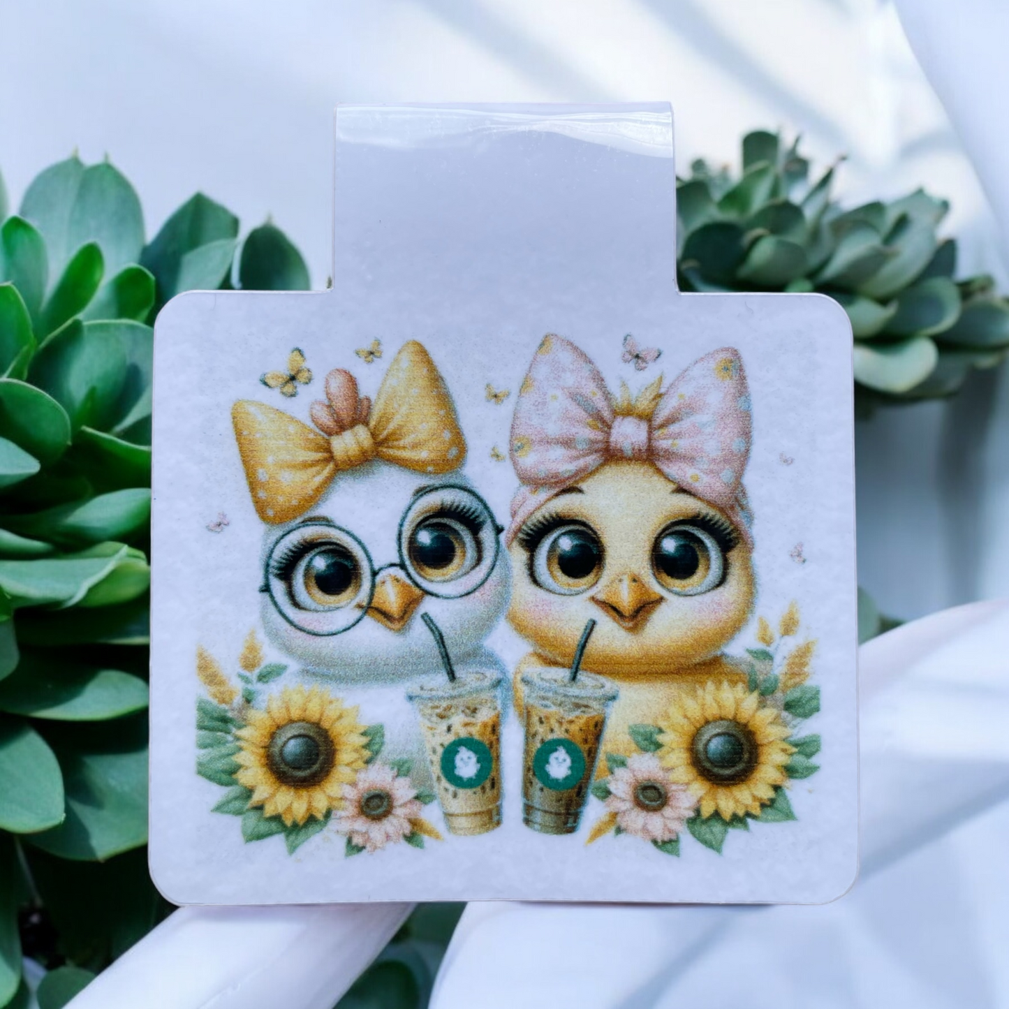 Lovely illustrated printed Cute Chickens Magnetic bookmark, Page Saver, Book Lover Gift