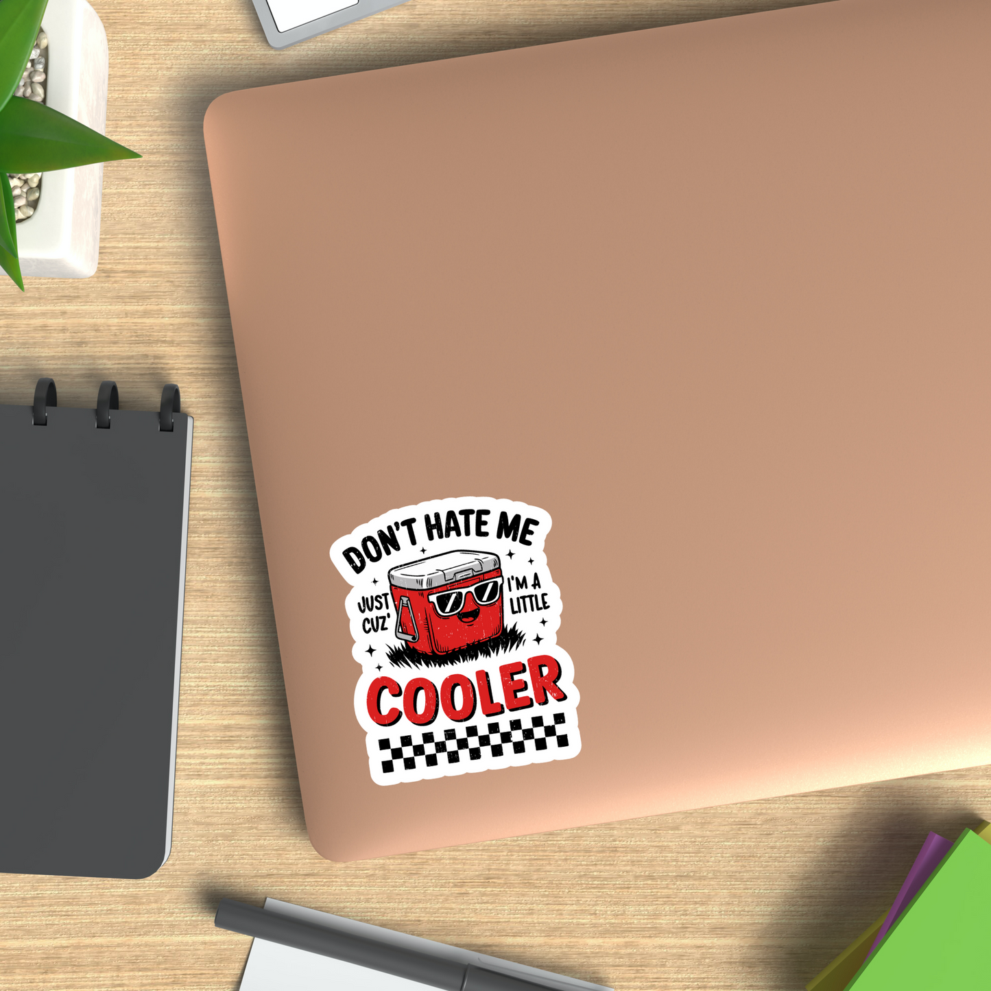 Don't Hate Me Cuz I'm A Little Cooler Vinyl Sticker ,Laptop, scrapbook, junk journal ,crafts, Water Bottle