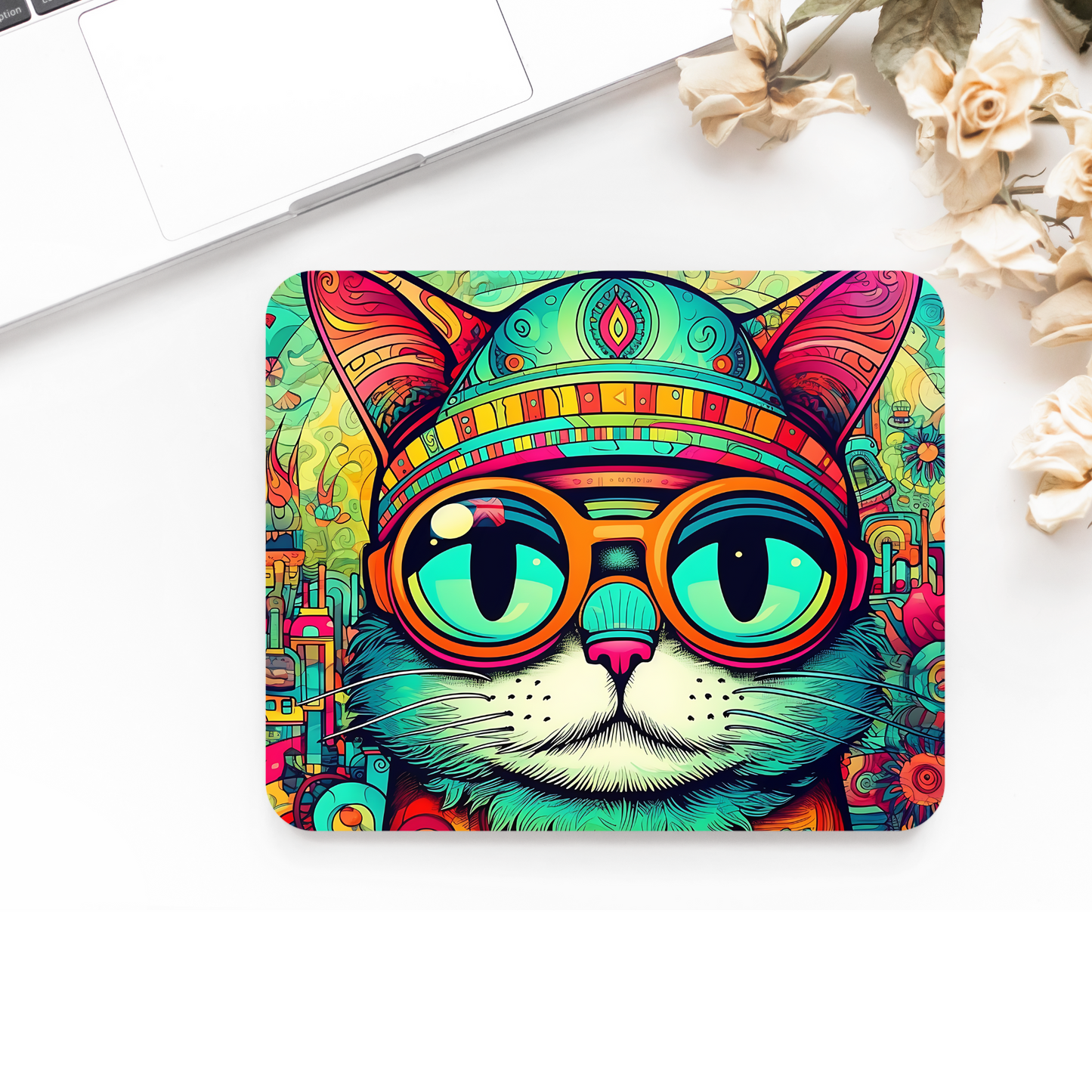 Premium Printed Doodle Cat Anti-Slip Mouse Mat , Laptop, Desktop, PC, Office Accessories