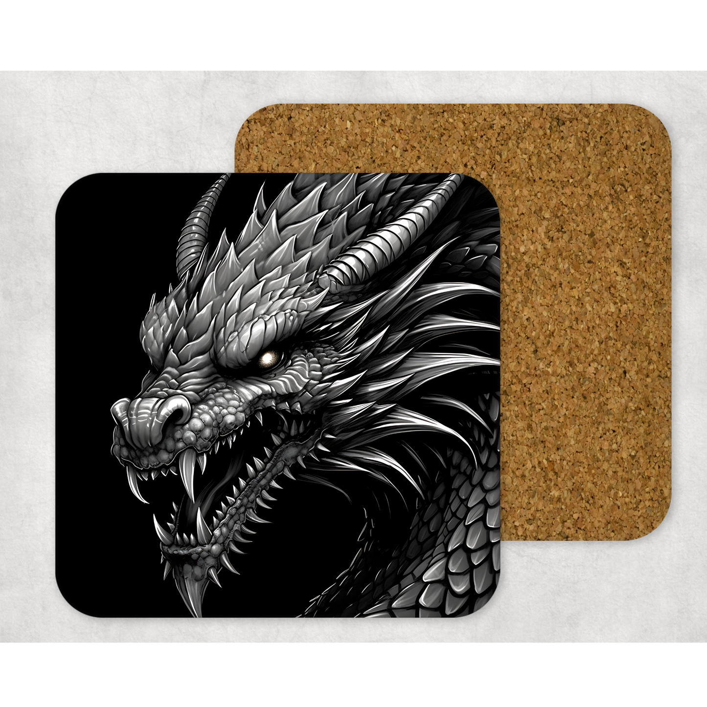 Beautifully Printed Fantasy Dragon Wooden Coasters for Stylish Home Décor
