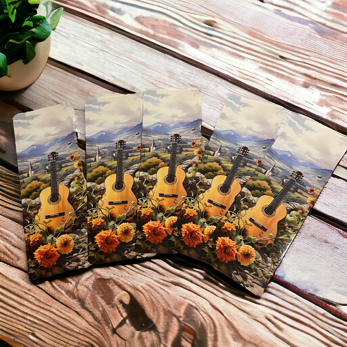 Lovely illustrated printed Guitar bookmark, Page Saver, Book Lover Gift,