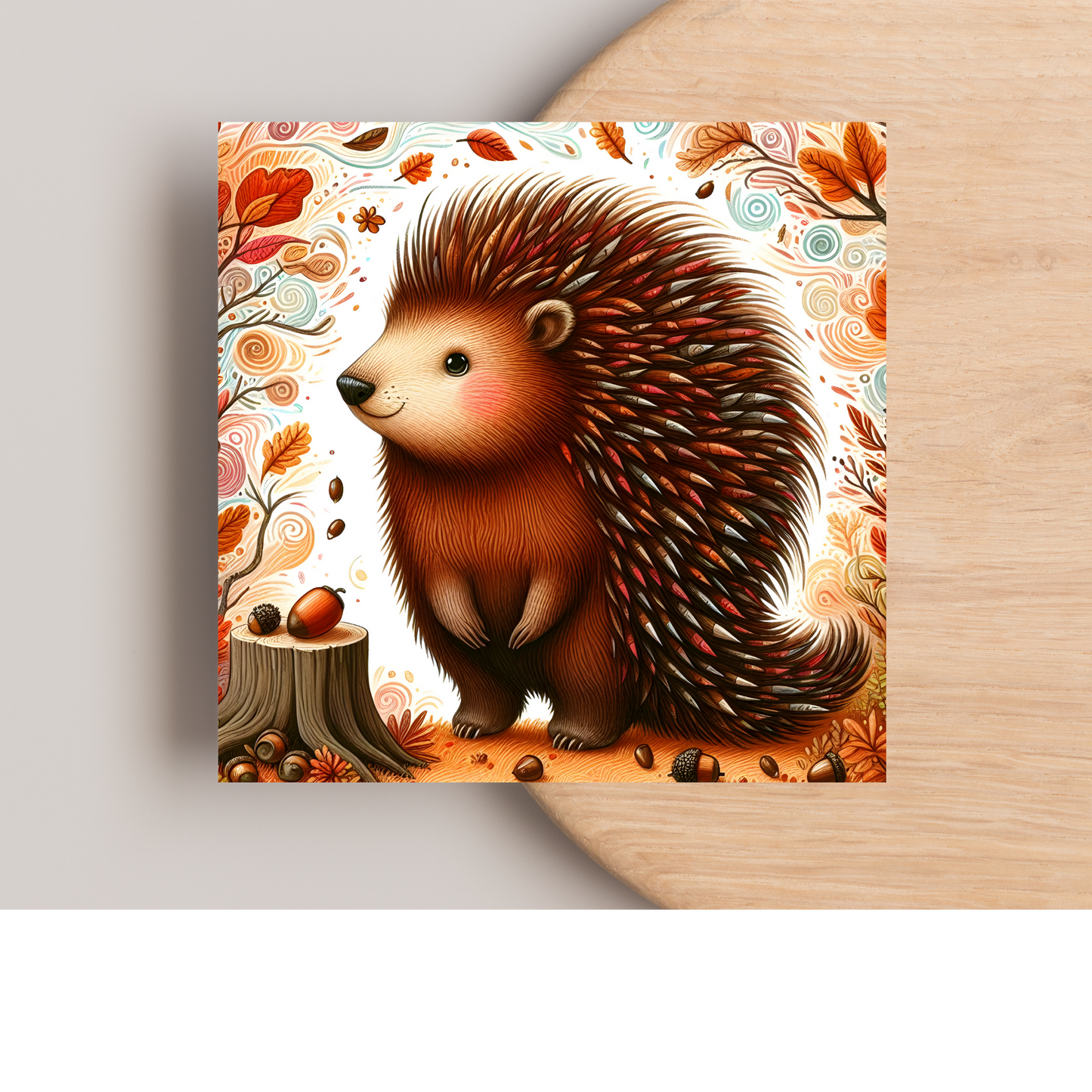 Hedgehog Greeting Card –Illustrated Blank Birthday Card