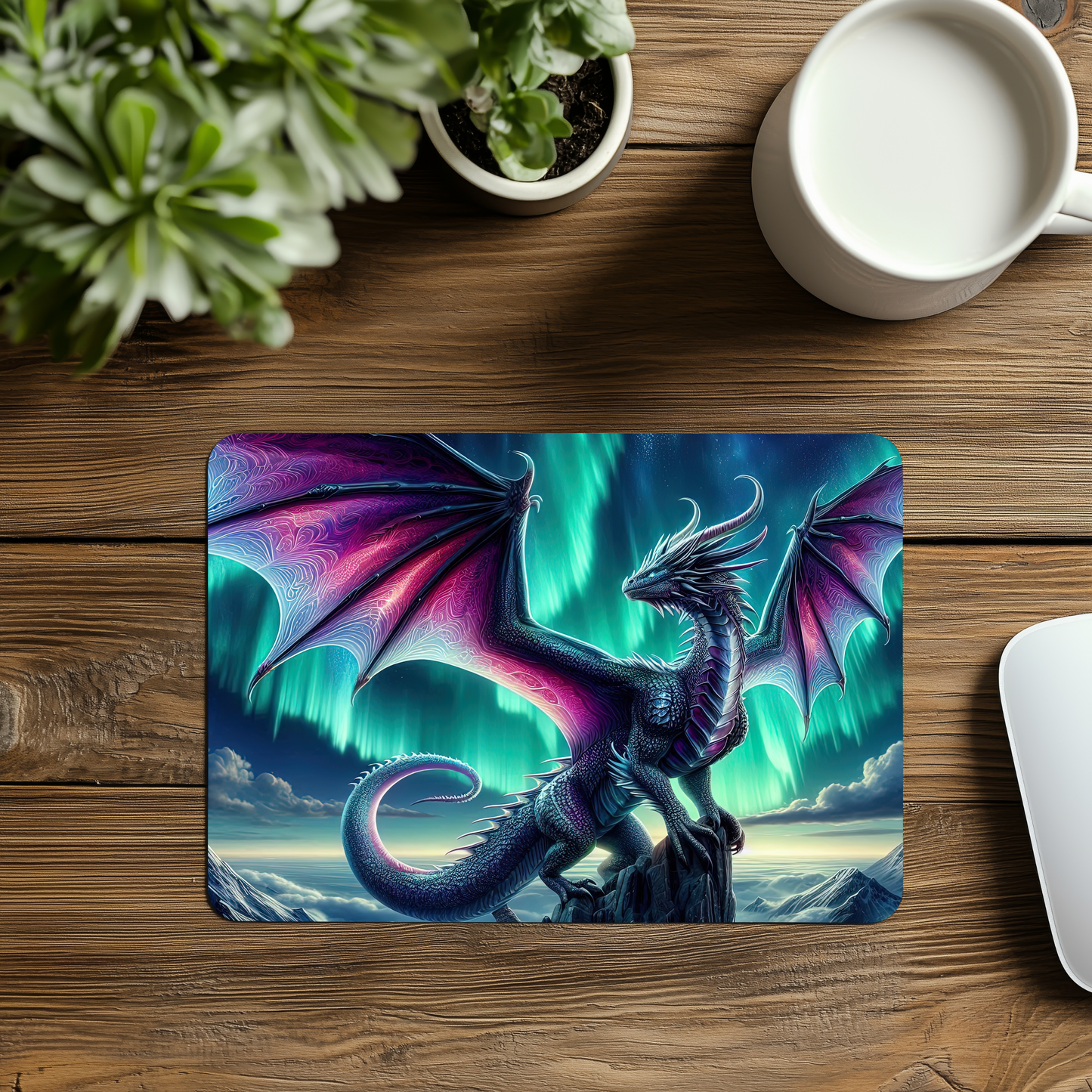 Printed Anti-Slip Mouse Mat Pad - Mythical Dragon Design