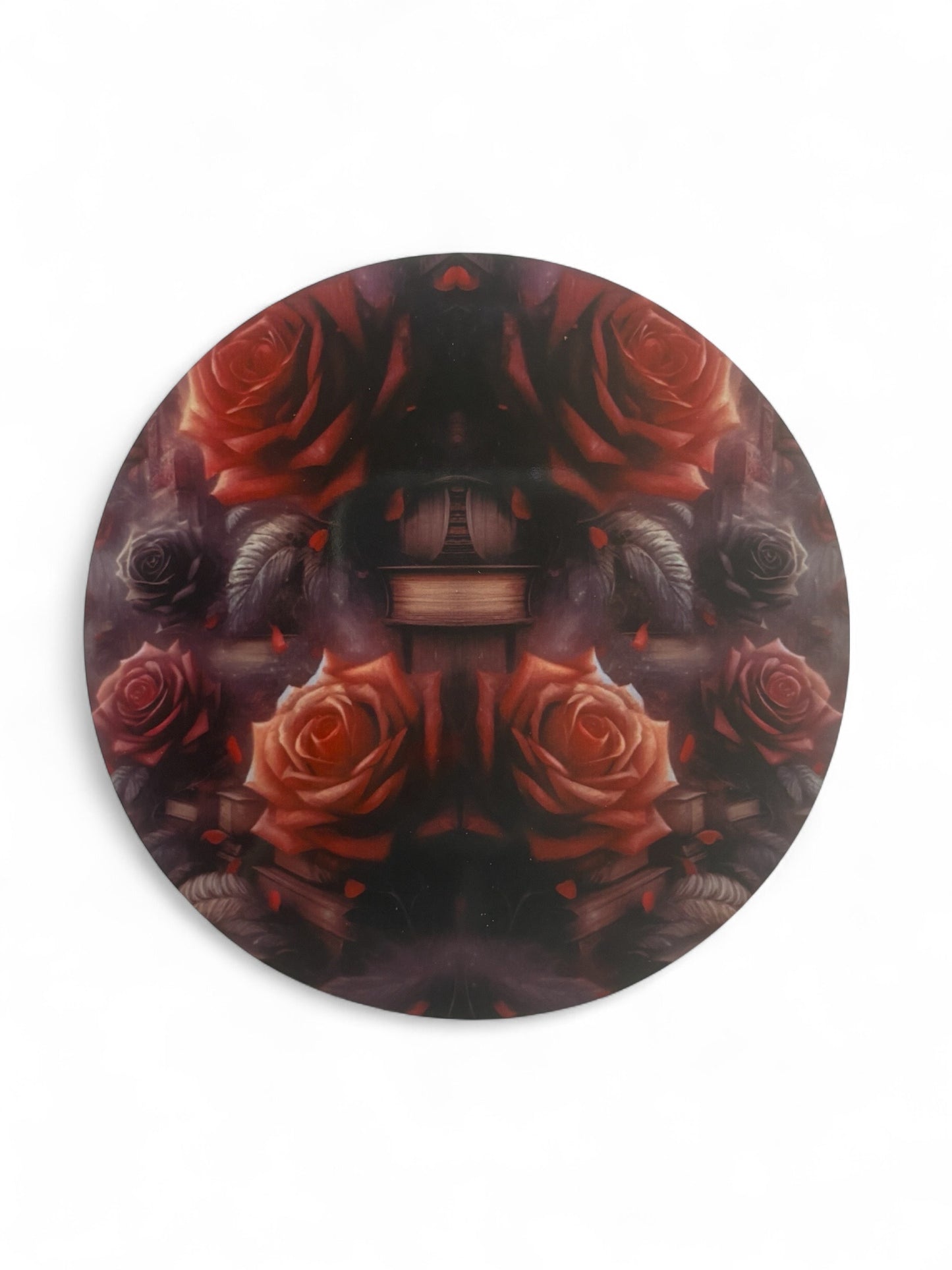 Printed Rose Covered Books Wooden Coasters for Stylish Home Décor