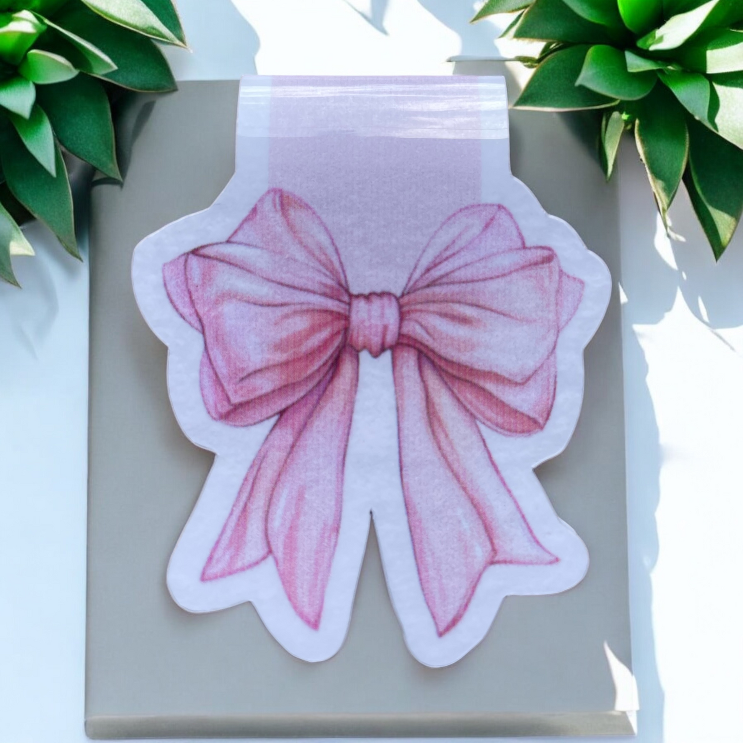 Lovely illustrated printed Pink Bow Magnetic bookmark, Page Saver, Book Lover Gift