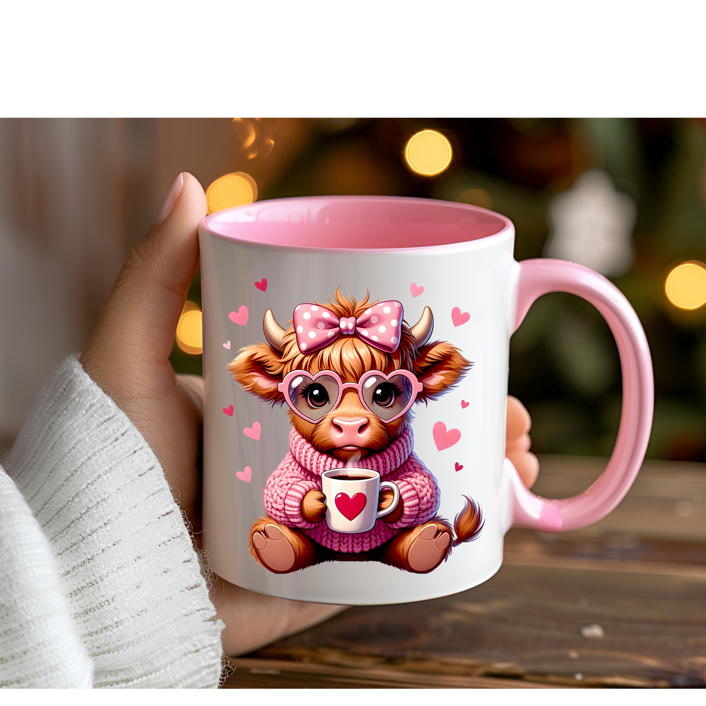Pink Highland Cow Novelty 11oz Mug