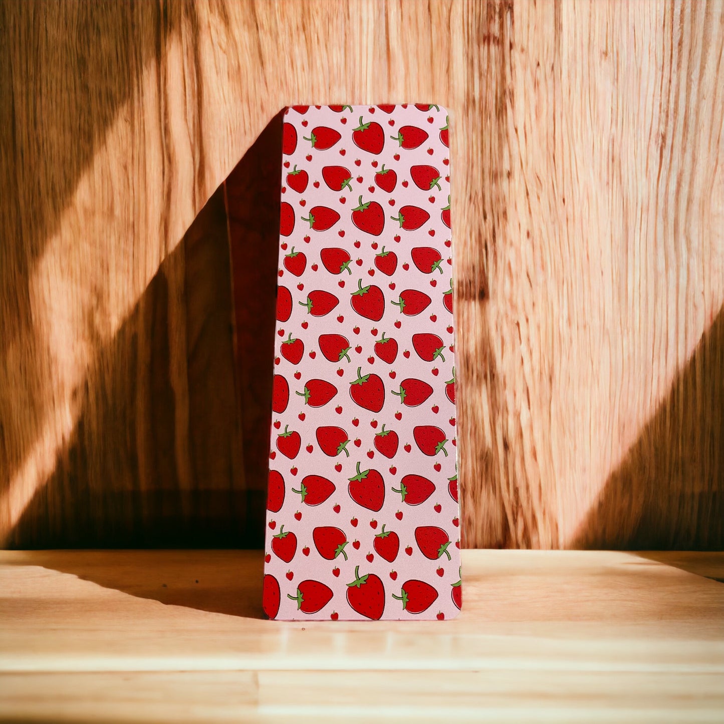 Lovely illustrated printed bookmark, Page Saver, Book Lover Gift, Pink Strawberry