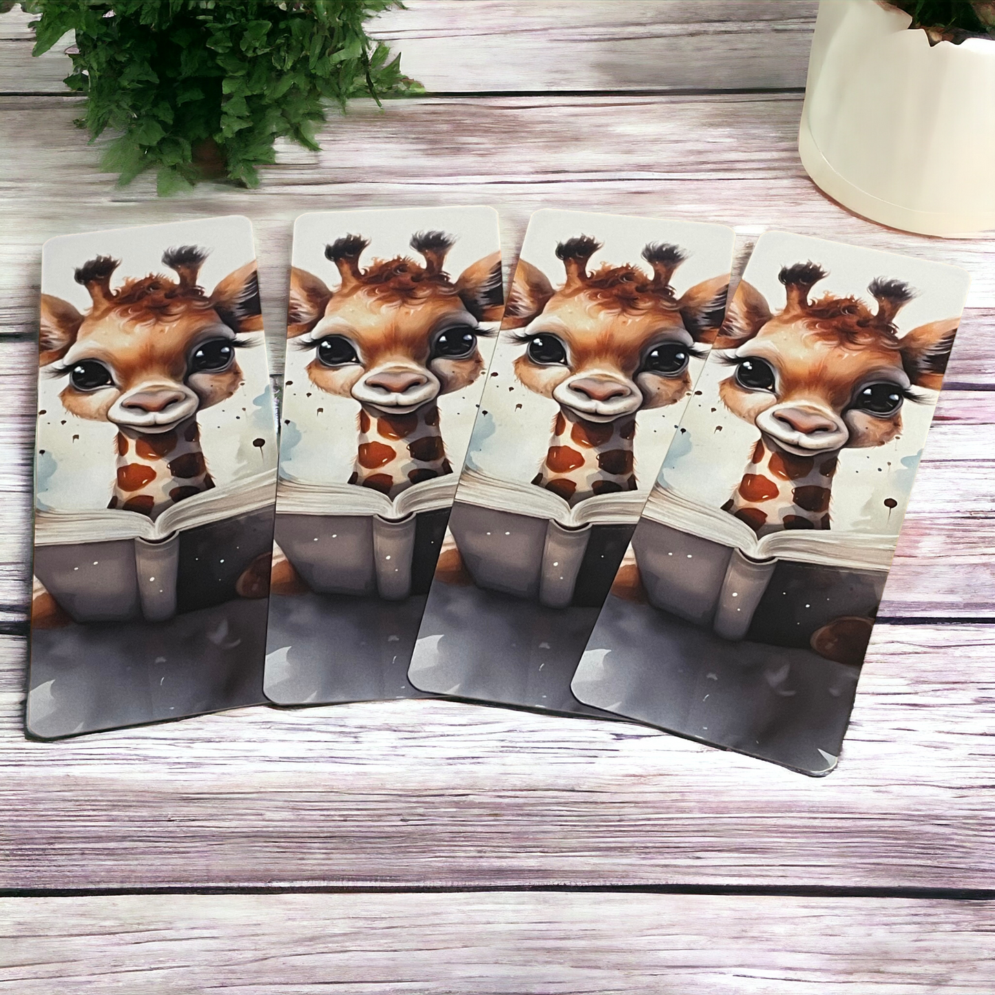Lovely illustrated printed Reading Giraffe bookmark, Page Saver, Book Lover Gift,
