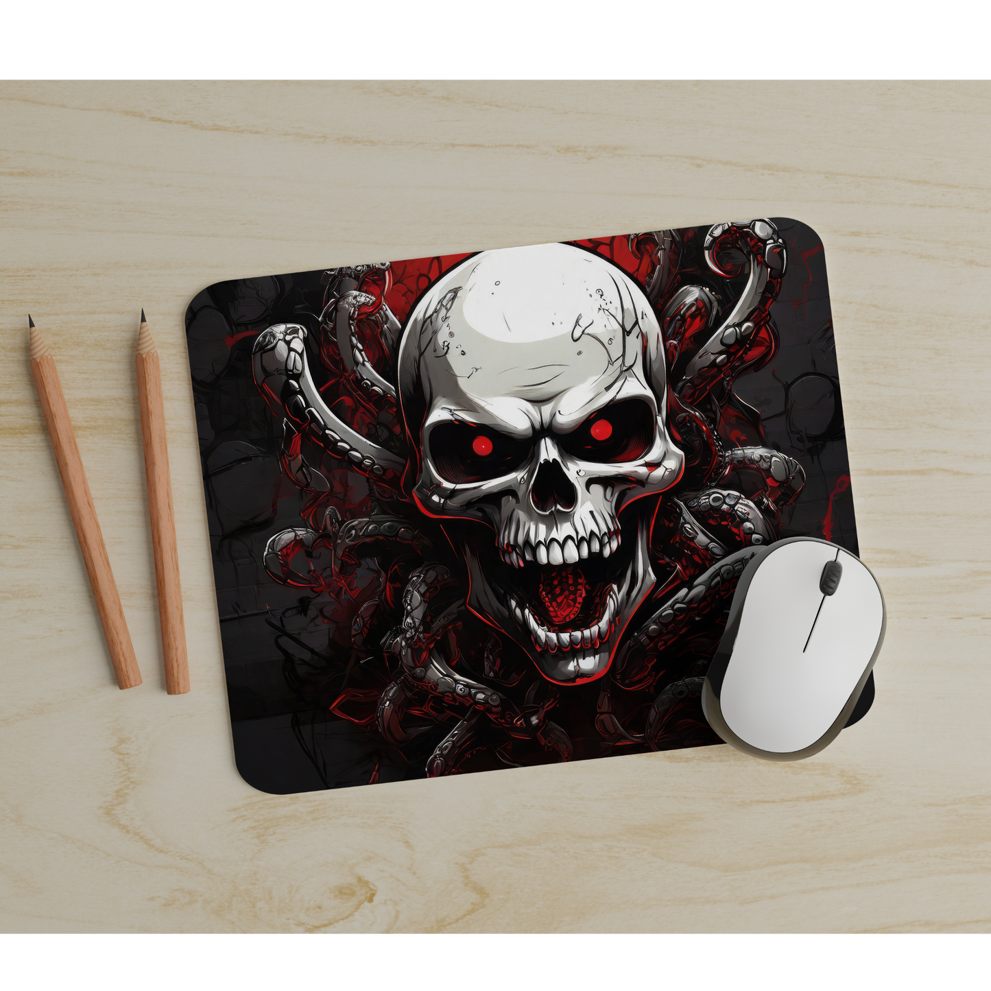 Premium Printed Skull with Tentacles Anti-Slip Mouse Mat