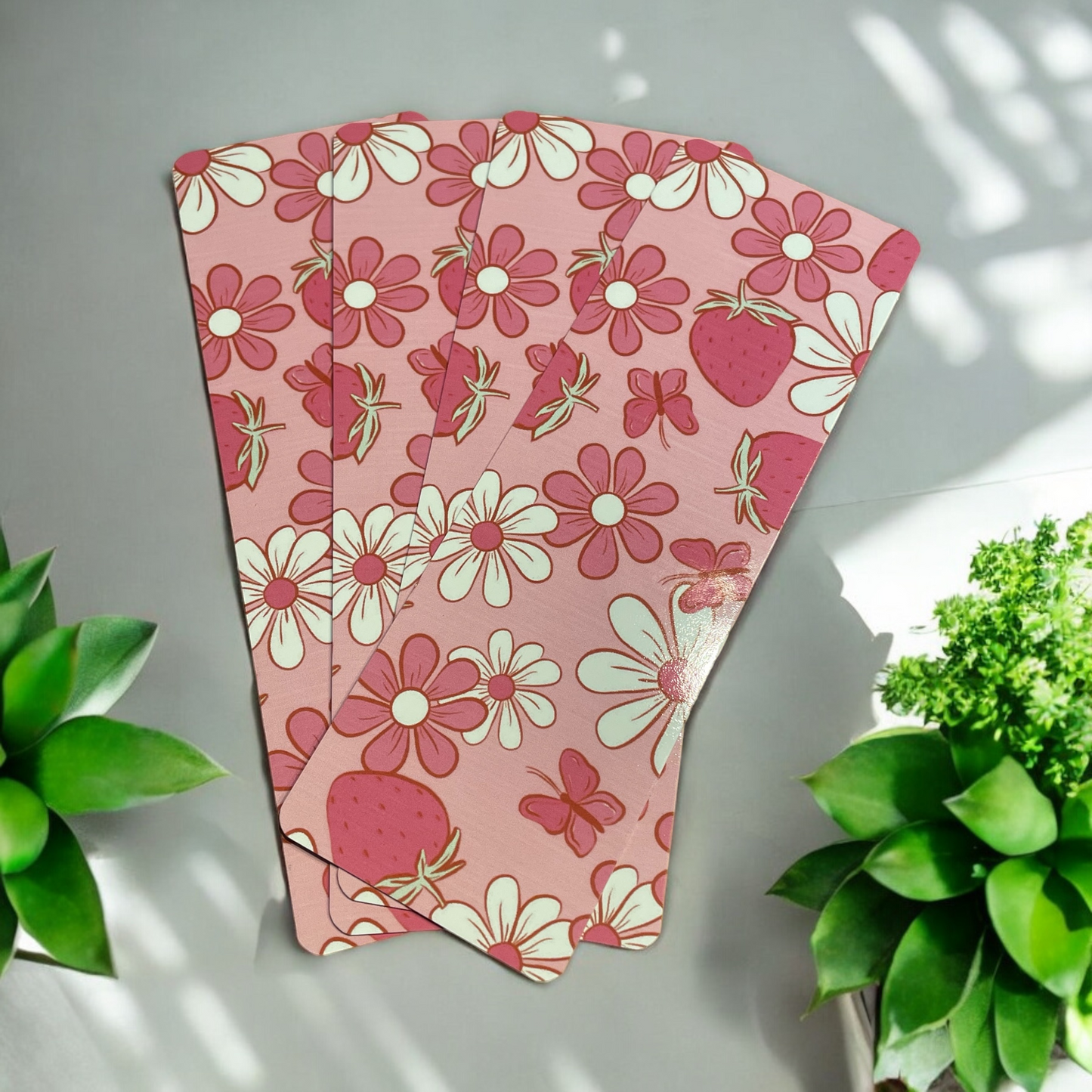 Lovely illustrated Strawberry Daisy printed bookmark, Page Saver, Book Lover Gift (Copy)