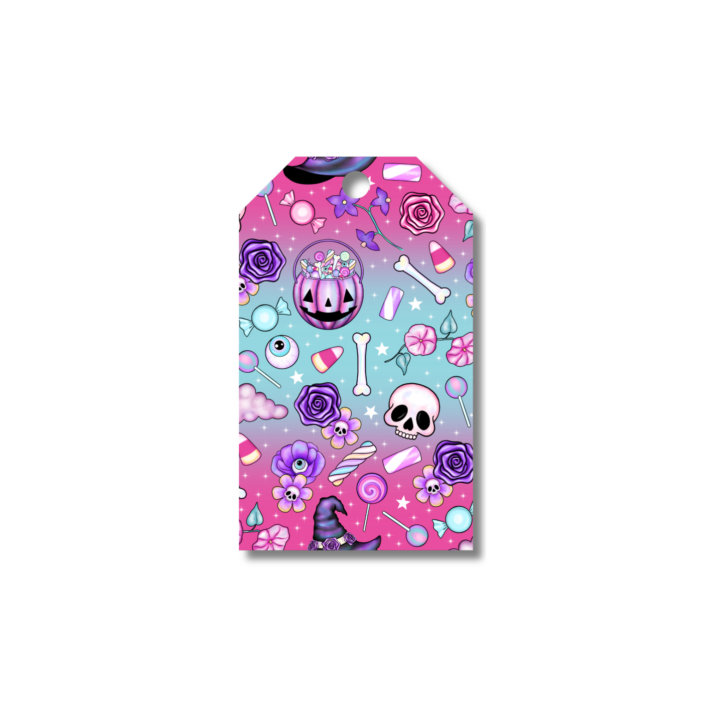 12 X Pink Halloween Gift Tags, Gift Wrapping, Luggage Tags, Card Making