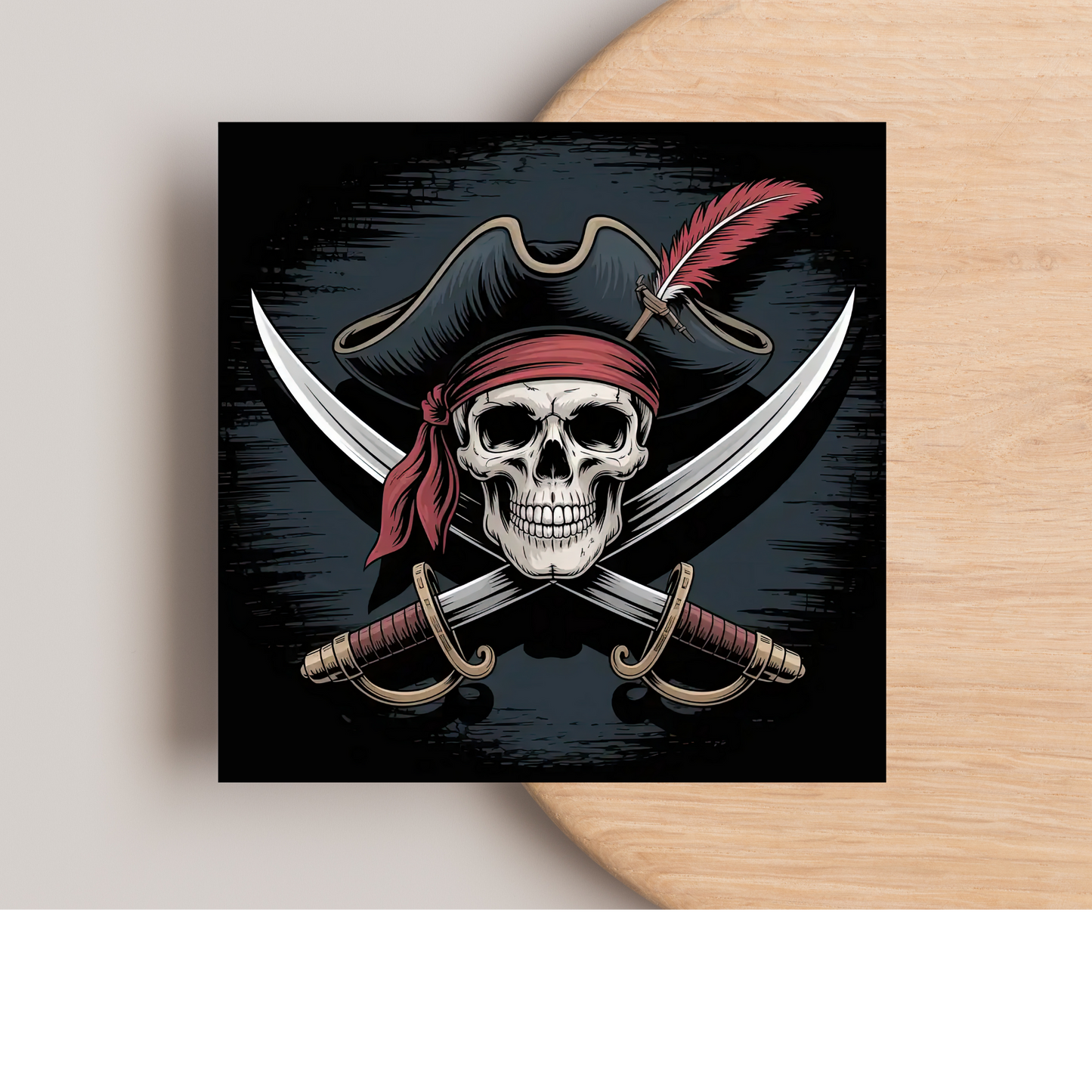 Pirate Skull Greeting Card –Illustrated Blank Birthday Card