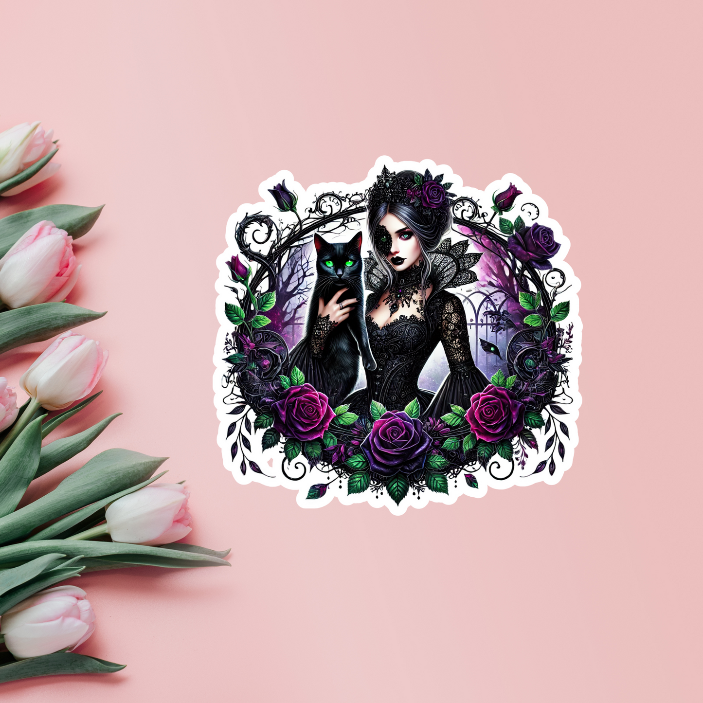 Gothic Princess Vinyl Sticker ,Laptop, scrapbook, junk journal ,crafts,water Bottle