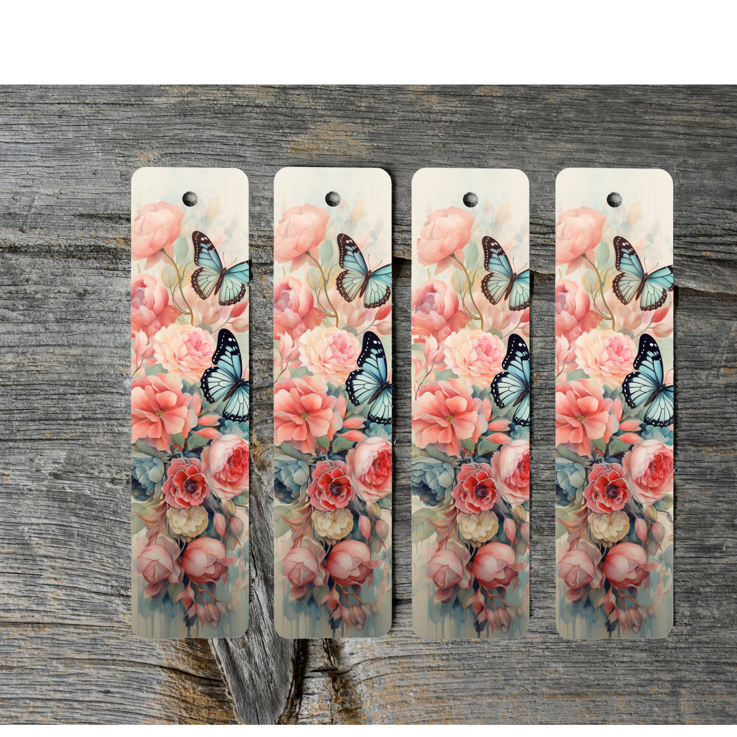 Vintage Butterflies Aluminium Bookmark with Tassel - Stylish Metal Page Marker for Books and Journals