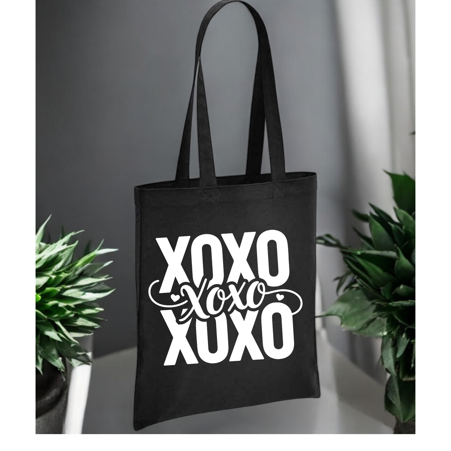 XOXO Hearts 100% Cotton Canvas Tote Bag ,Reusable Shopping Bag, Eco Friendly