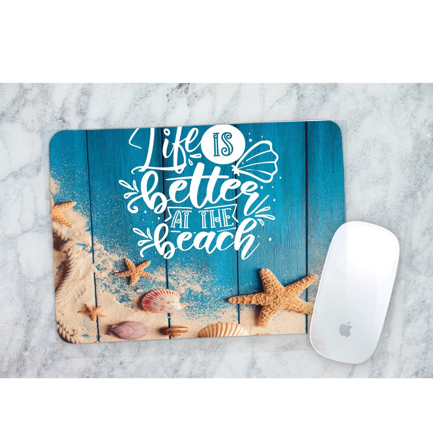 Premium Printed Anti-Slip Mouse Mat - Ultra Durable Life is better at the beach Design