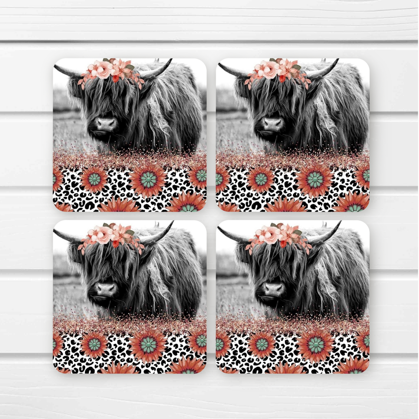 Beautifully Printed Mable Wooden Coasters for Stylish Home Décor