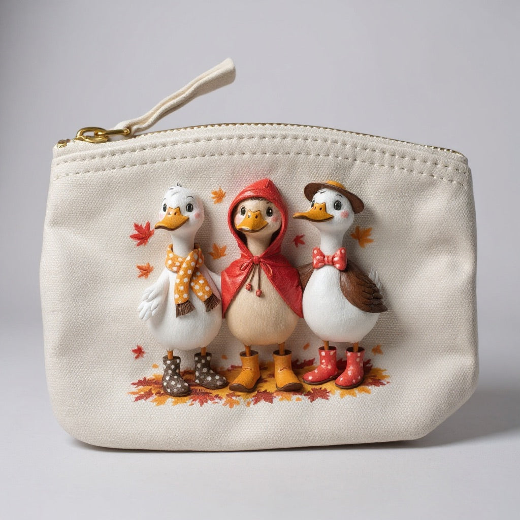 Cozy Goose Zipped Pouch/Coin Purse