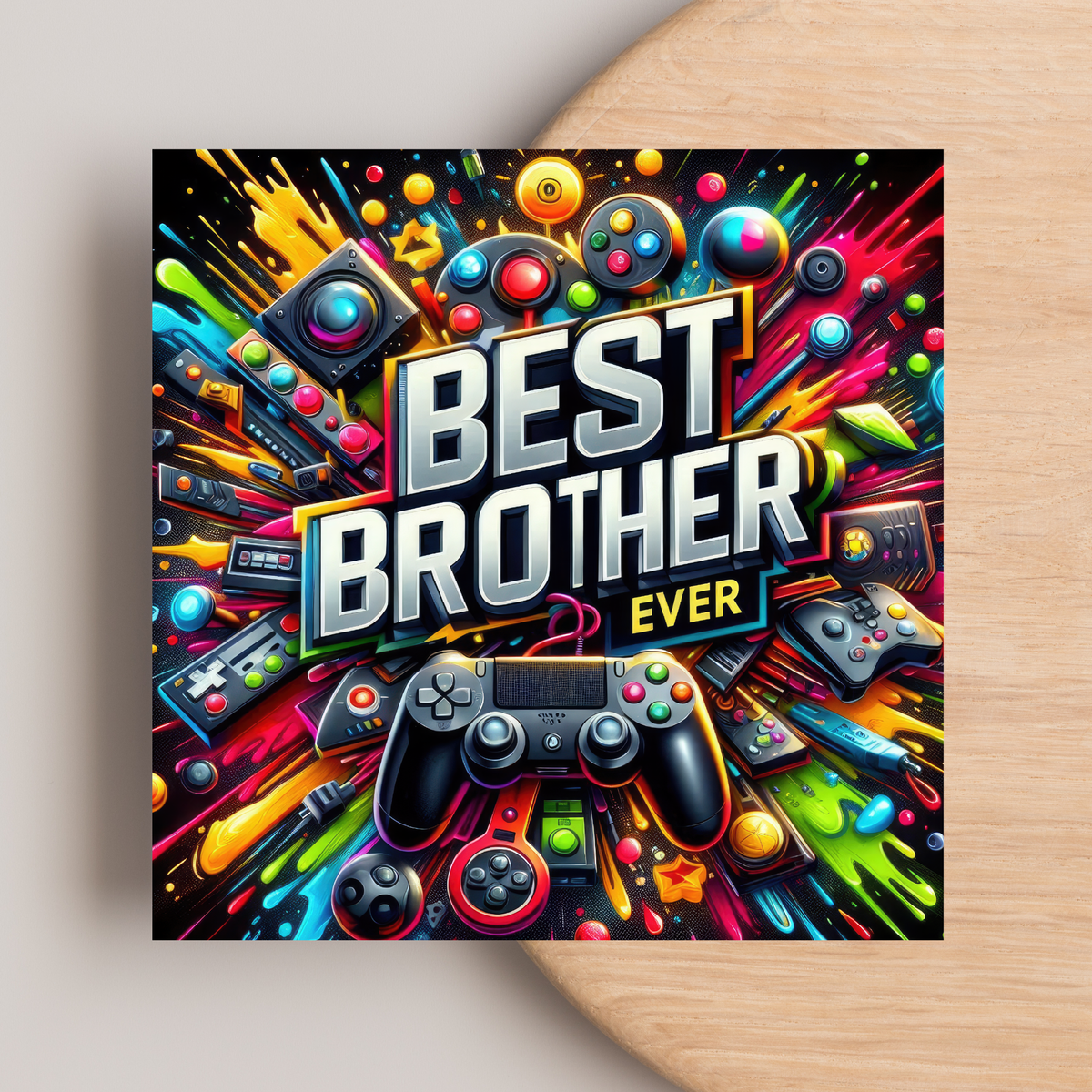 Best Brother Greeting Card –Illustrated Blank Birthday Card