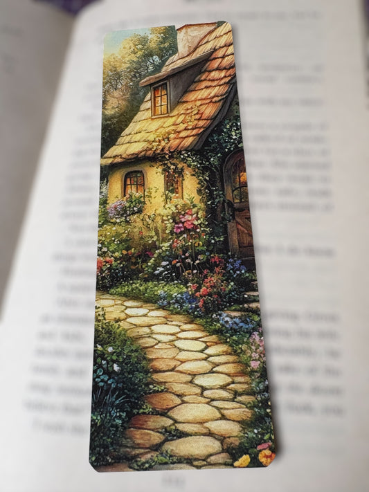 Lovely illustrated Cottage Garden printed bookmark, Page Saver, Book Lover Gift