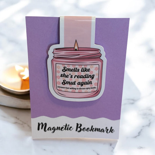 Smells like she's reading smut Magnetic bookmark, Page Saver, Book Lover Gift