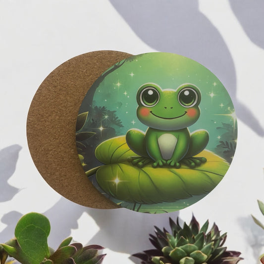 Printed  Frog Wooden Coasters for Stylish Home Décor
