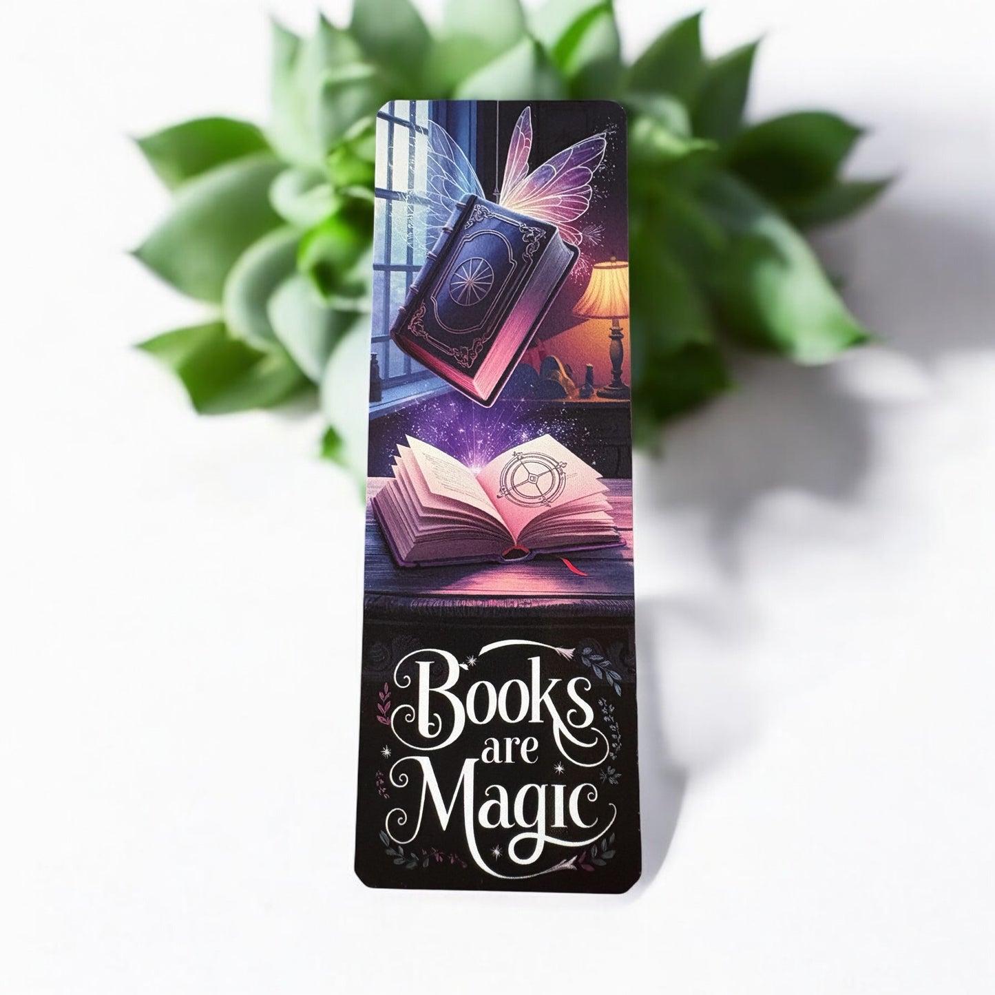 Lovely illustrated Books Are Magic printed bookmark, Page Saver, Book Lover Gift