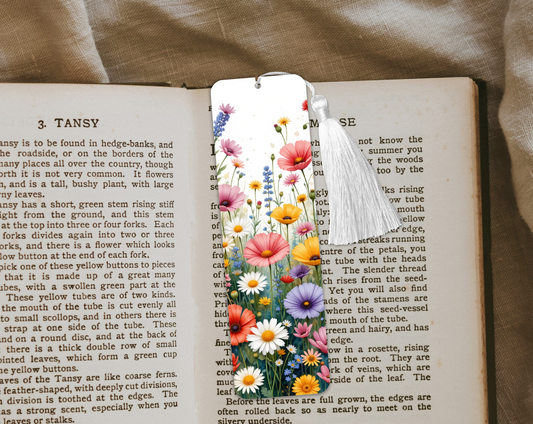 Spring Flowers Aluminium Bookmark, Stylish Metal Page Marker for Books,Journals