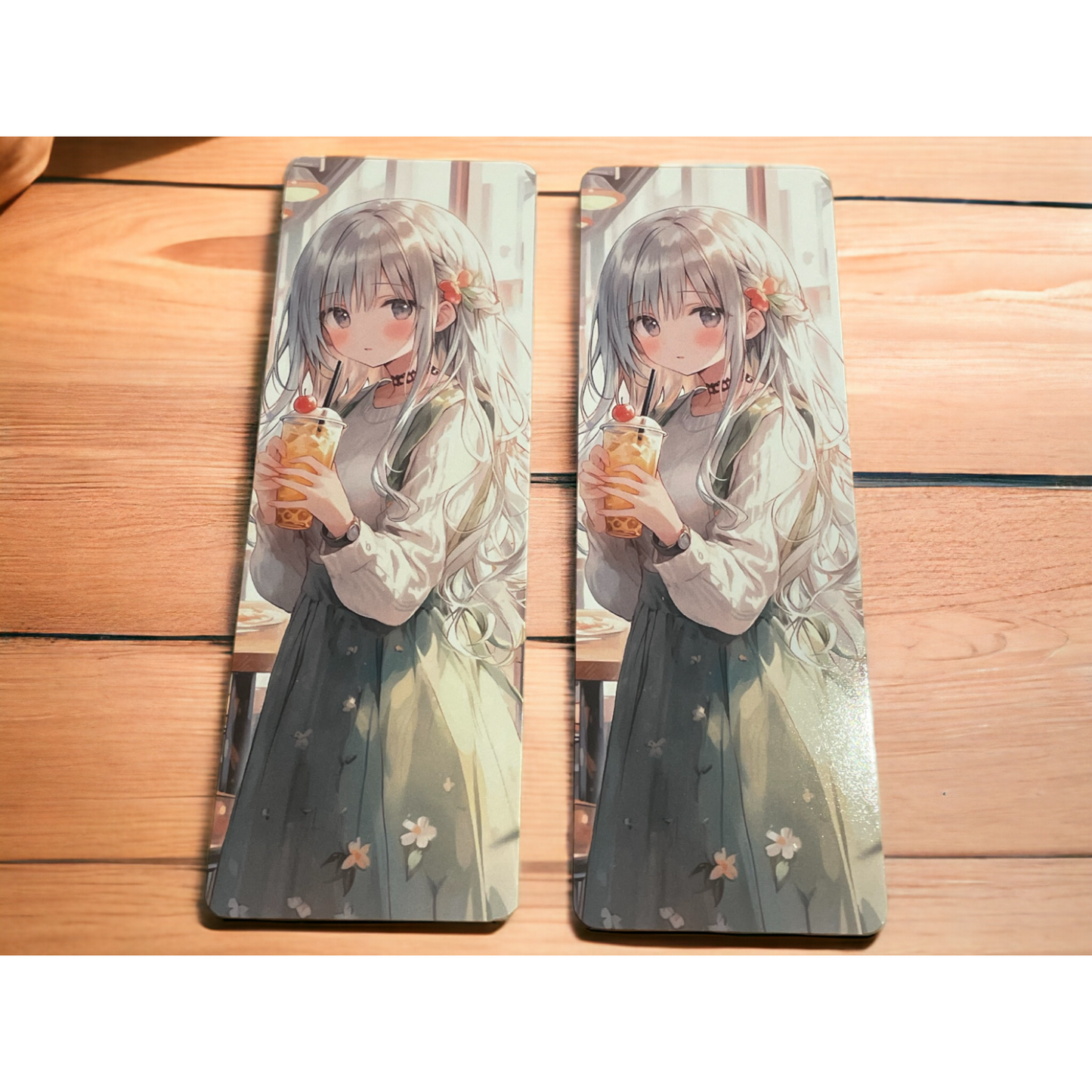 Lovely illustrated printed Anime Girl bookmark, Page Saver, Book Lover Gift,
