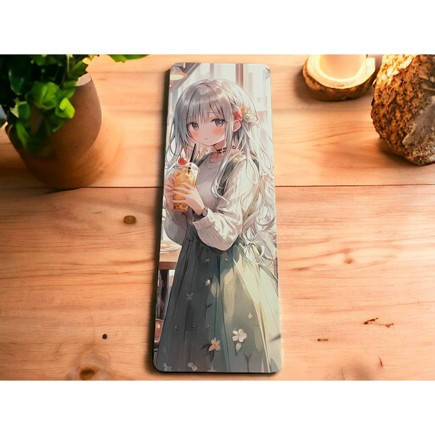 Lovely illustrated printed Anime Girl bookmark, Page Saver, Book Lover Gift,