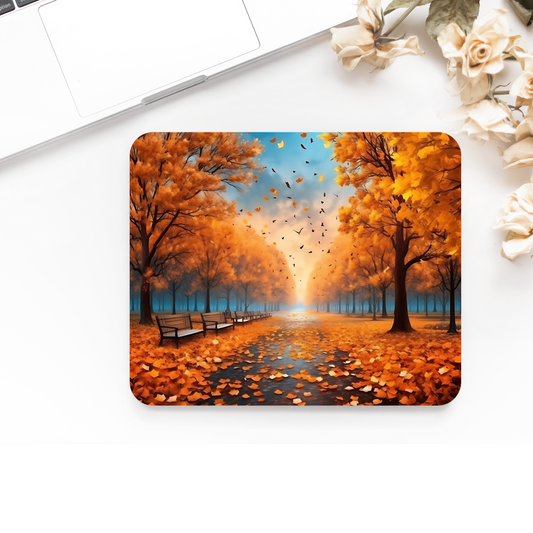 Premium Printed Autumn Landscape Anti-Slip Mouse Mat