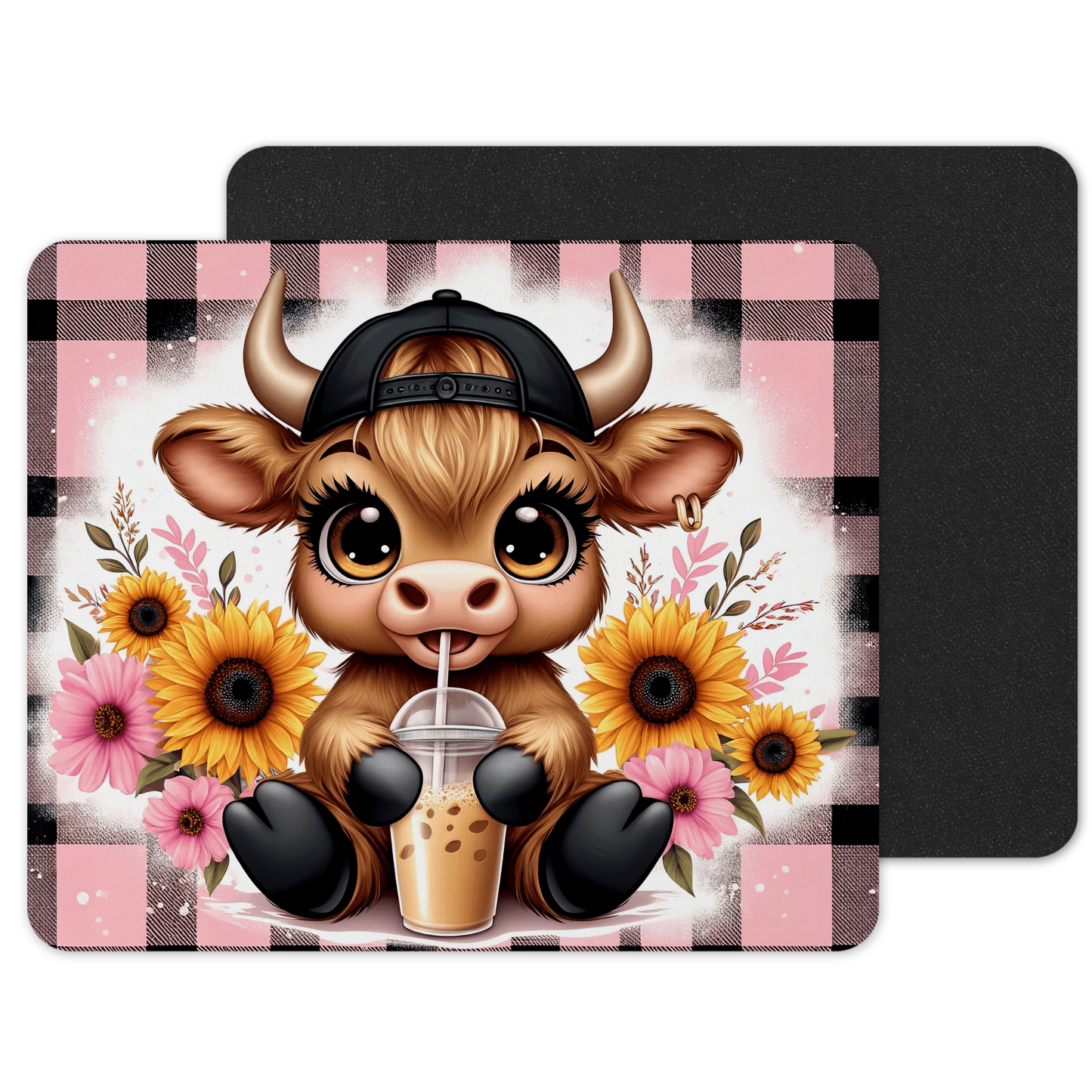 Premium Printed Anti-Slip Mouse Mat - Ultra Durable Baby Highland Cow Design