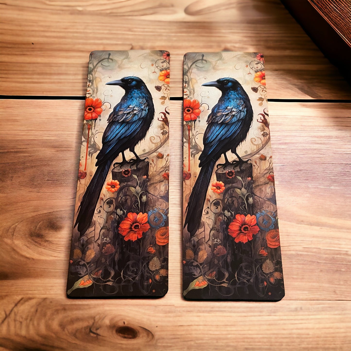 Lovely illustrated printed Black Crow bookmark, Page Saver, Book Lover Gift,